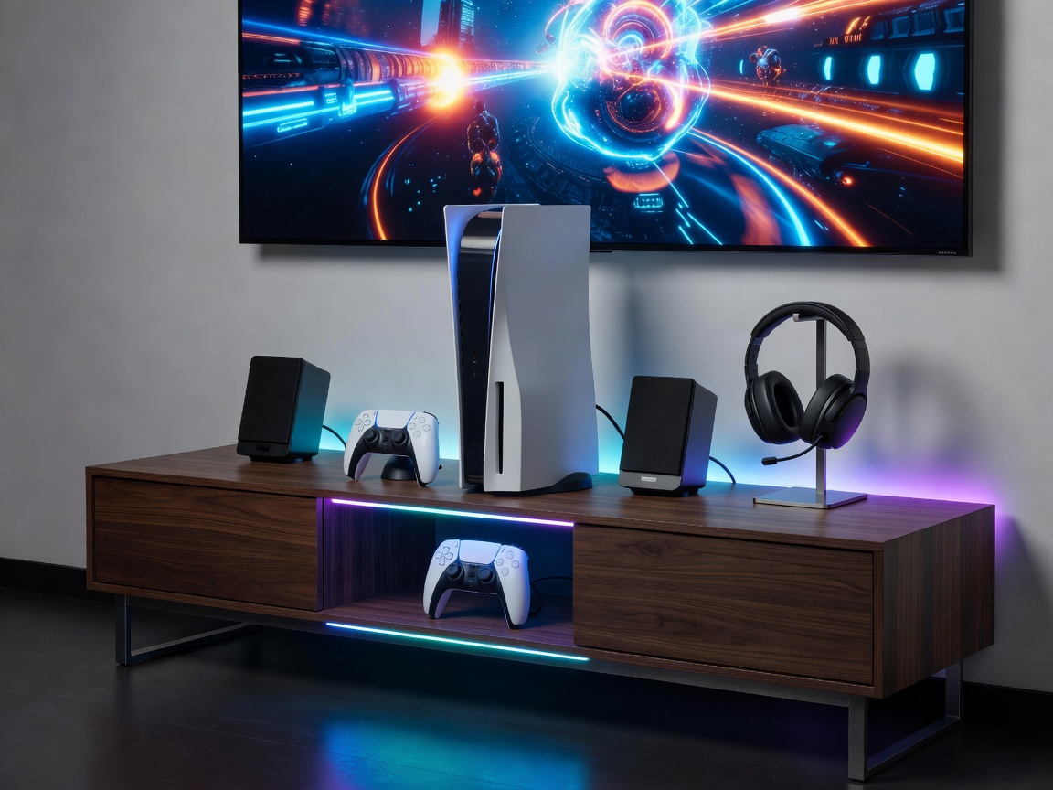 PS5 Pro OLED Gaming Station setup detail